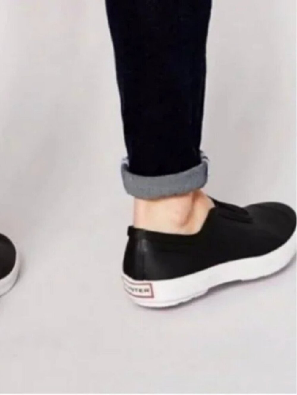 Hunter Original Plimsoll Slip-On Black Rubber Sneaker Size 7 UK- 9 USA -40/41 EU